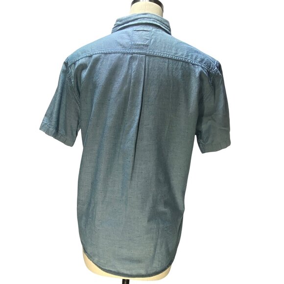 Levis Womens Blue Short Sleeve Denim Shirt‎ M Casual Picnic Park - Picture 4 of 9